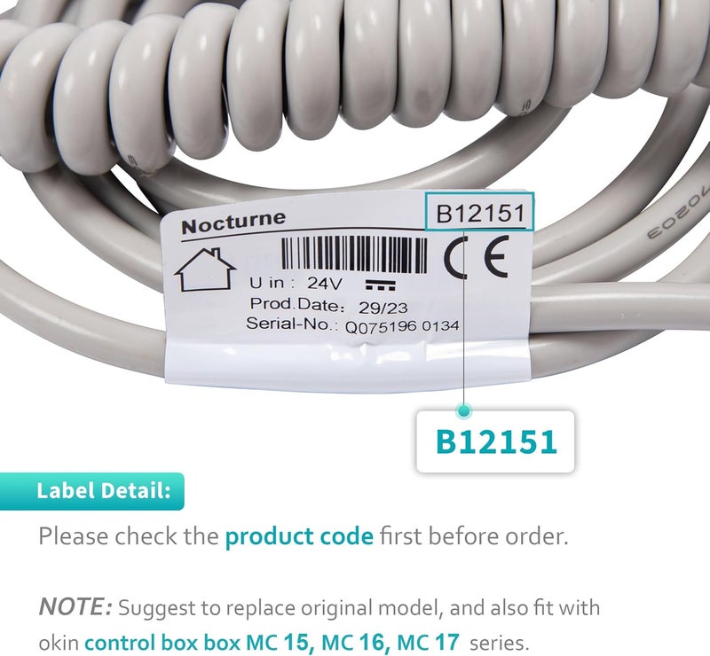 Okin Dewert B.12151 Handset Remote Hand Control Replacement for Hospital Bed Electric Adjustable Beds with 13 pin Connection - Image 3